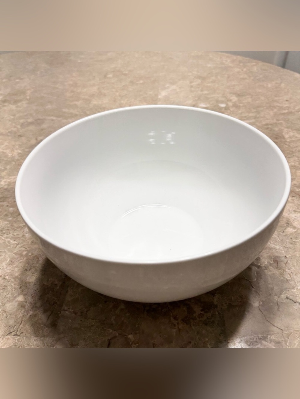 Pier 1 Luminous White Porcelain Classic Simple Modern Deep Large Serving Bowl 9”